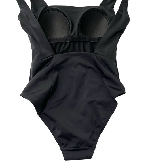 BODEN Square Neck One Piece Bathing Suit Swimsuit Classic Black size 4 - Picture 6 of 7